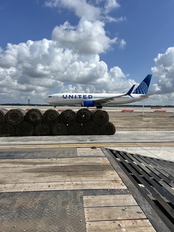 Sod delivery at airport